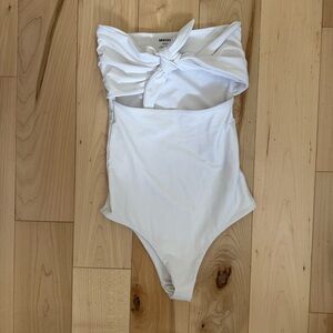 Mikoh White One-Piece Swimsuit with Bow Front